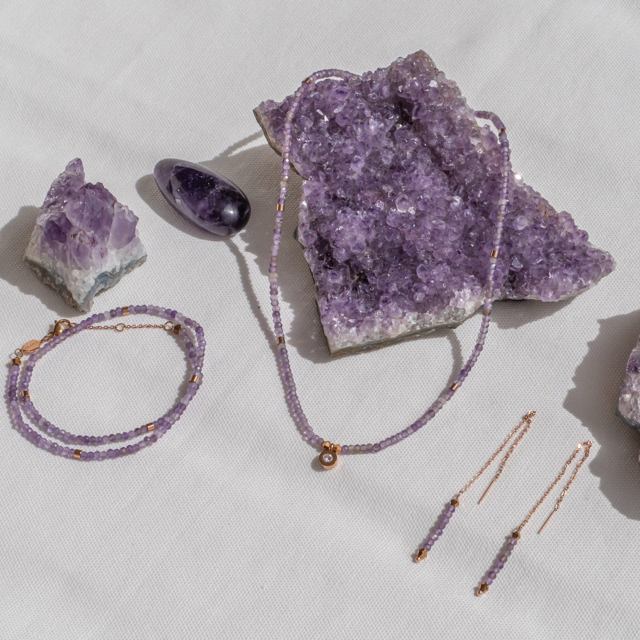 Boucles d'oreilles LUMIA en pierres Améthyste - SLOYA